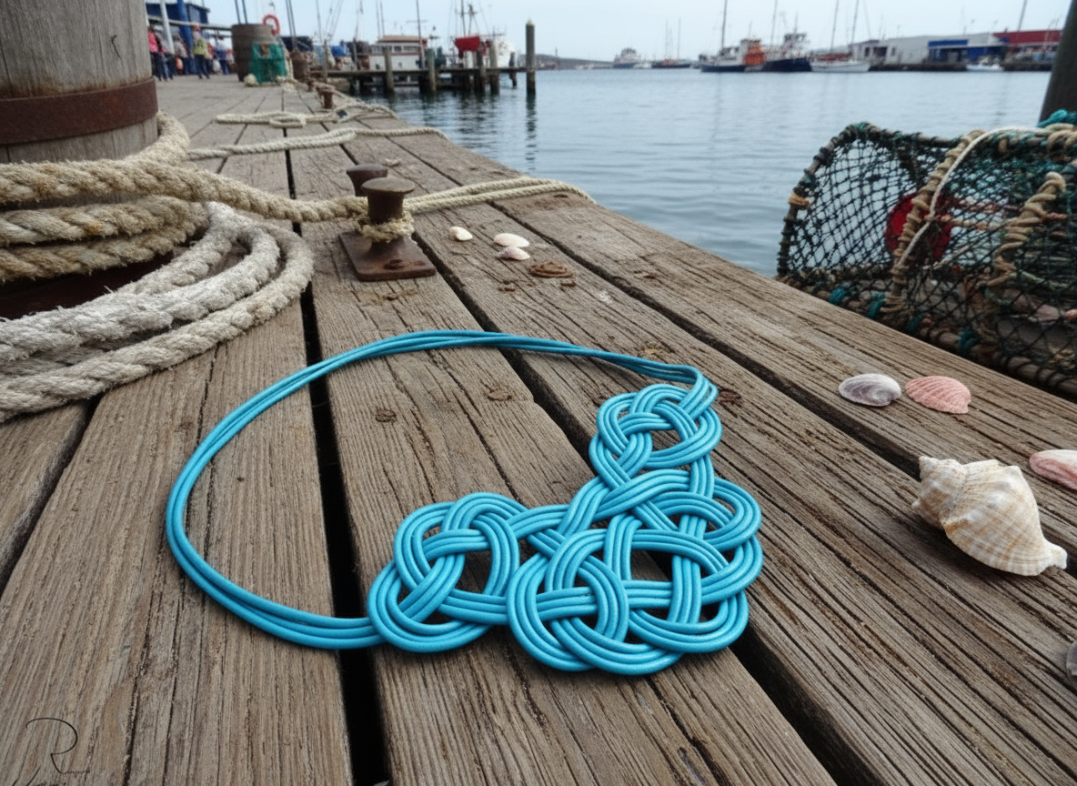 collar de cuero con nudos