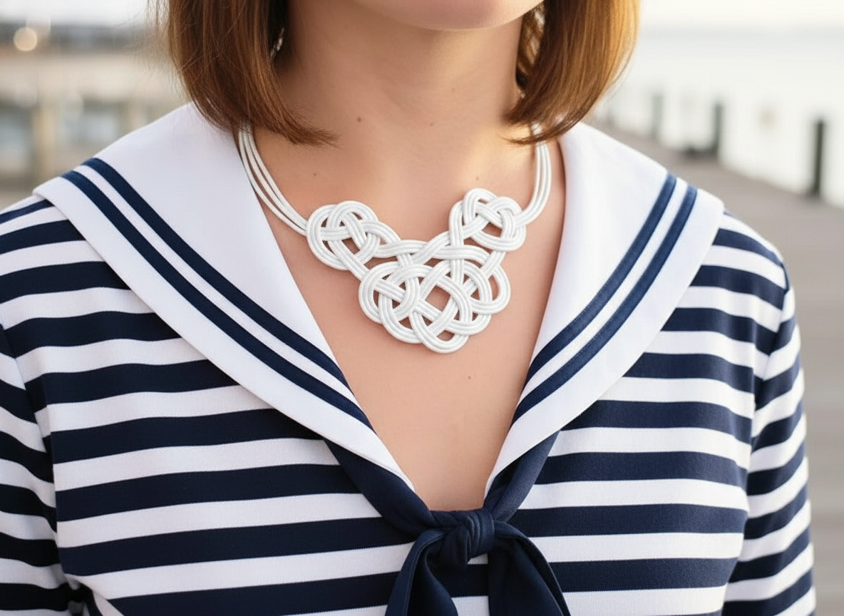 collar de cuero con nudos