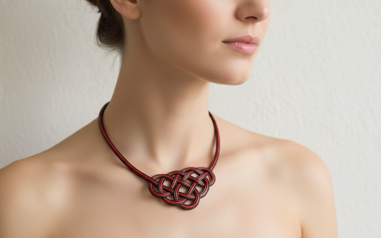 Collier en cuir noué en trois couleurs personnalisables