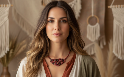 Collier en cuir noué en trois couleurs personnalisables