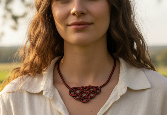  collar de cuero trenzado en tres colores