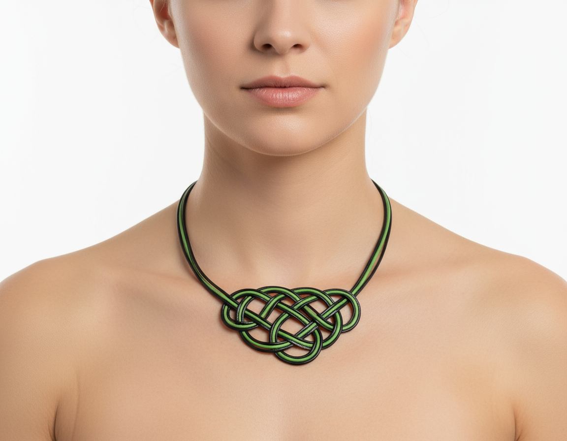 Collier en cuir noué en trois couleurs personnalisables