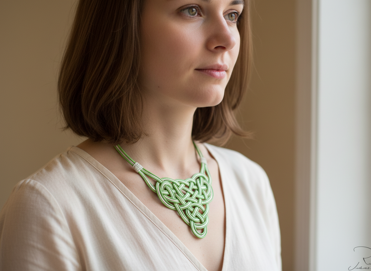 collar  de cuero con nudo celta 