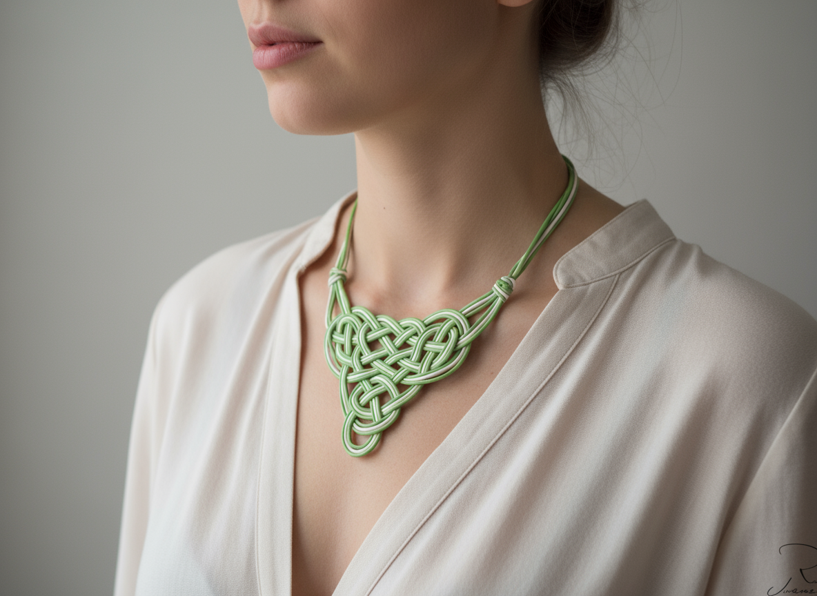 collar  de cuero con nudo celta 