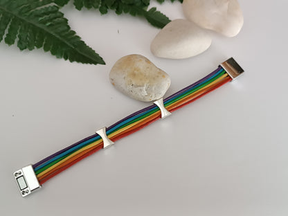 Rainbow bracelet with magnetic closure