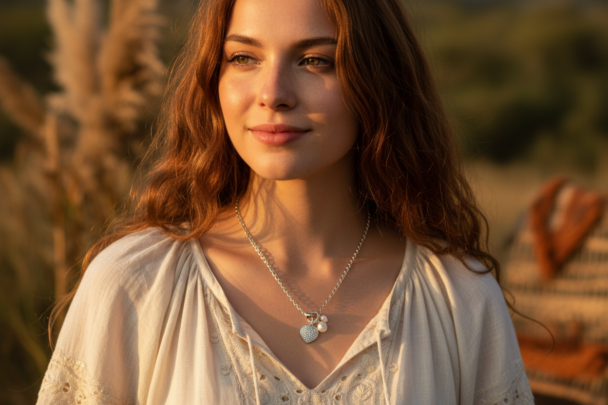 Collar romántico con corazón