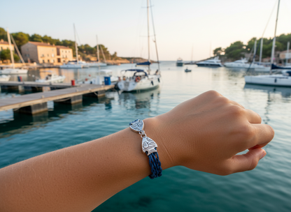 Kit y tutorial para hacer pulsera trenzada estilo marinero con cierre de pez