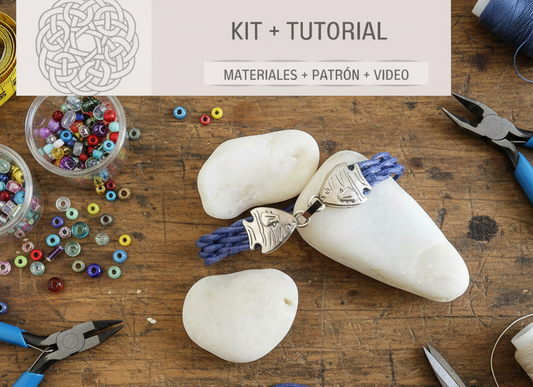 Kit y tutorial para hacer pulsera trenzada estilo marinero con cierre de pez