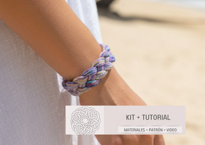 Kit  con instrucciones para hacer una pulsera trenzada facil