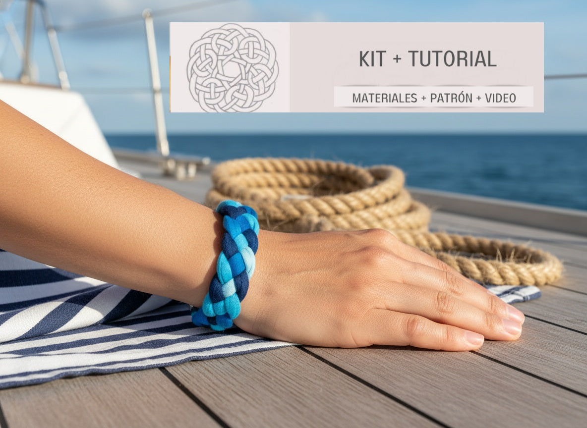 Kit  con instrucciones para hacer una pulsera trenzada facil