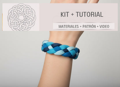 Kit  con instrucciones para hacer una pulsera trenzada facil