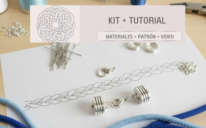 Kit  con instrucciones para hacer una pulsera trenzada facil