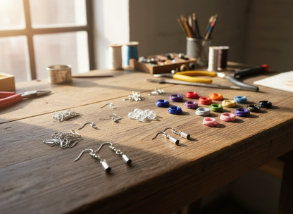 Kit y tutorial para pendientes de macramé de cuero y plata.