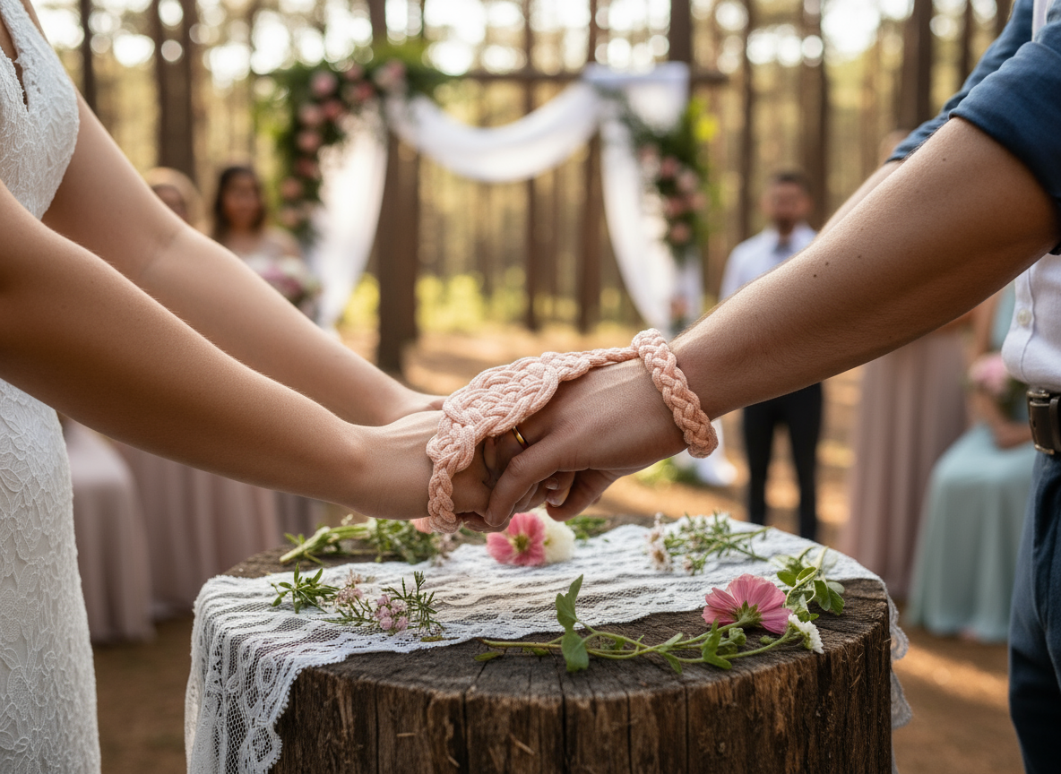Cordón símbolo celta del amor eterno para bodas. Handfasting cord
