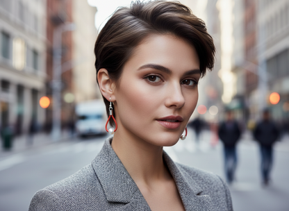 Pendientes de cuero y plata con perlas blancas