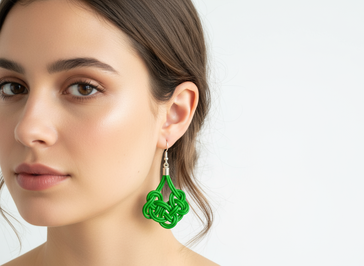 Leather and silver earrings with Irish Celtic knots.