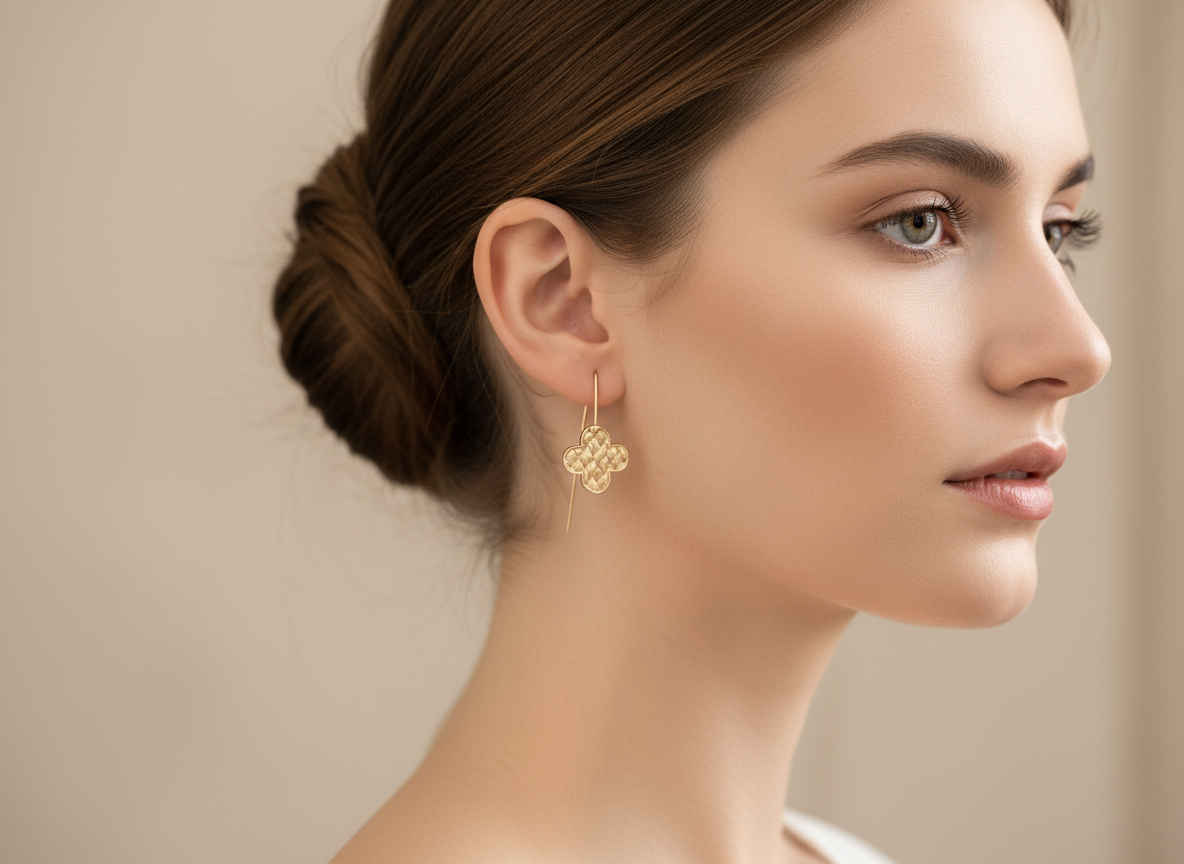 Pendientes dorados con trenzado