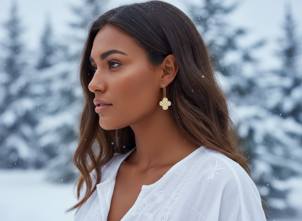 Pendientes dorados con trenzado