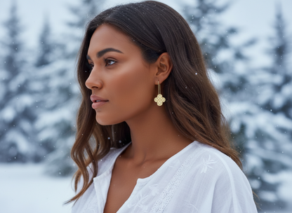 Pendientes dorados con trenzado