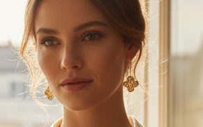 Pendientes dorados con trenzado