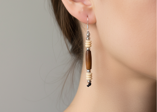 Pendientes estilo africano de asta