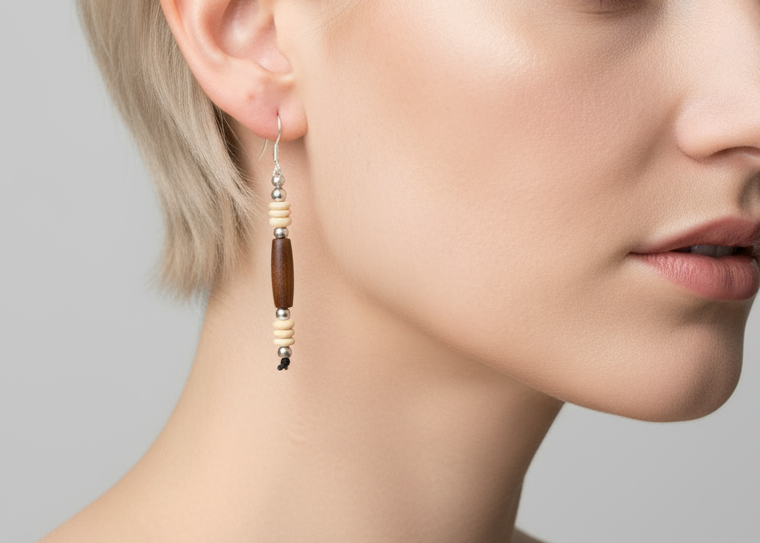 Pendientes estilo africano de asta