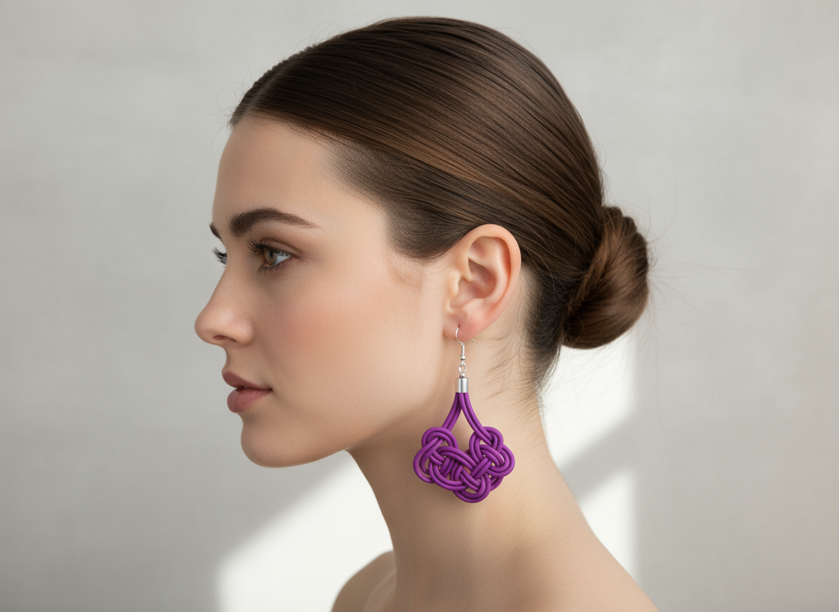 Leather and silver earrings with Irish Celtic knots.