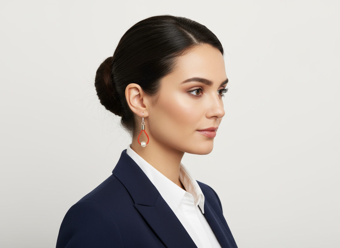 pendientes de cuero y perla

