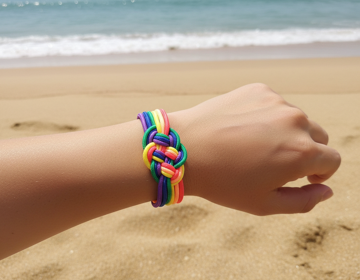 Pulsera Arco Iris, pulsera nudo de colores orgullo gay