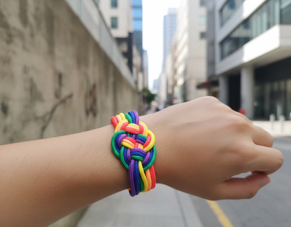Rainbow bracelet, gay pride colorful knot bracelet