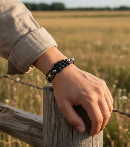Bracelet en cuir tressé pour homme ou femme