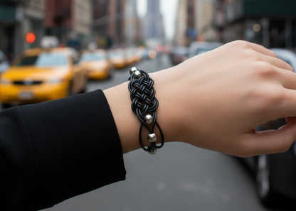 Pulsera de cuero trenzado unisex