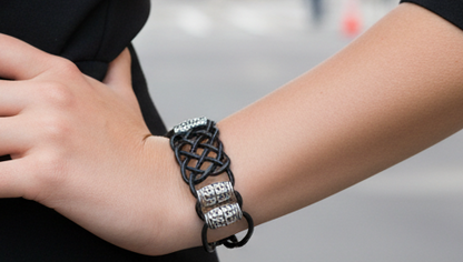 Pulsera de cuero con nudos trenzados para hombre y mujer