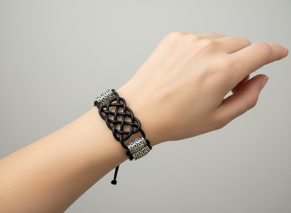 Bracelet en cuir avec nœuds tressés pour homme et femme