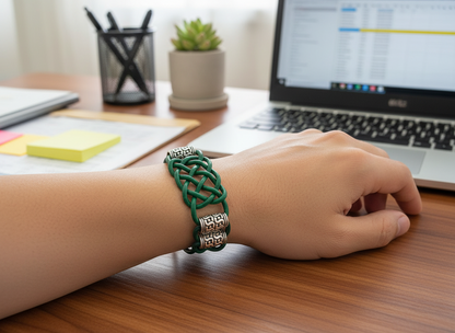 Pulsera de cuero con nudos trenzados para hombre y mujer