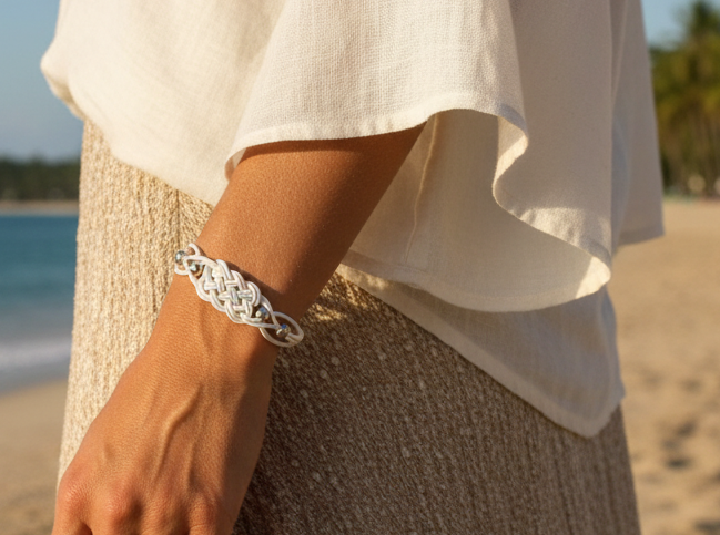 Pulsera de cuero trenzado para hombre o mujer