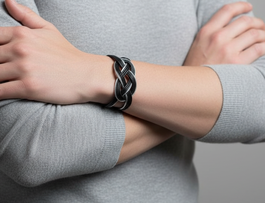 Pulsera unisex de cuero con nudo infinito