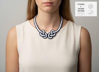 Tutorial and printable pattern for making a nautical knot macramé necklace
