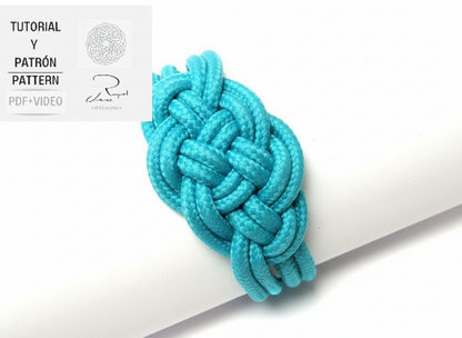 Kit et tuto avec du matériel pour réaliser un bracelet noeud marin en macramé
