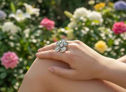 Hippie style flower ring
