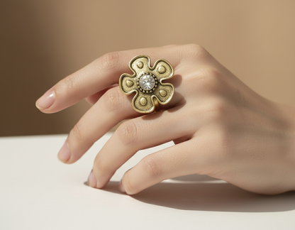 Hippie style flower ring