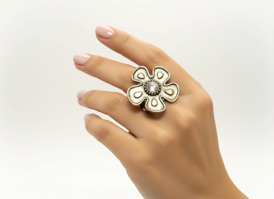 Bague fleur style hippie