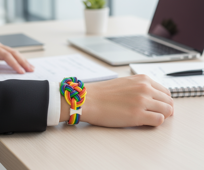 Pulsera de cuero multicolor