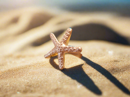 Adjustable ring in the shape of a starfish.