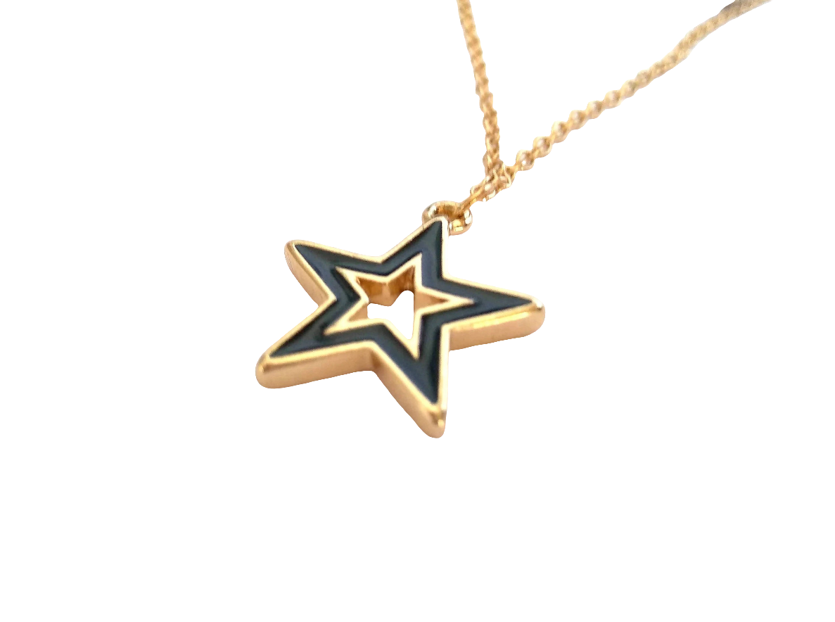 Gold and black star pendant