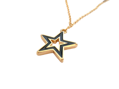 Gold and black star pendant