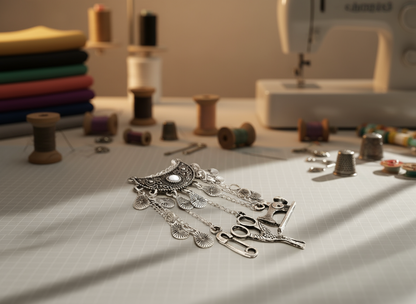 Broche de costurera chatelaine