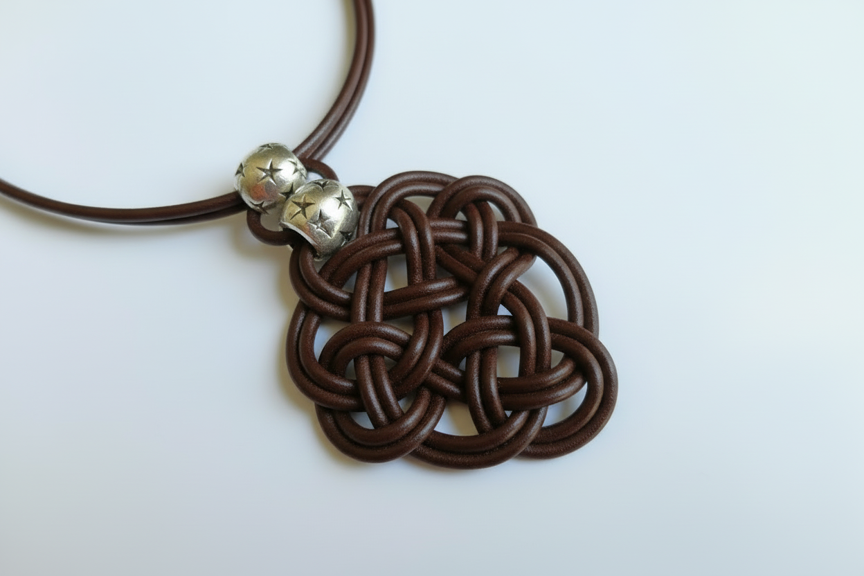 collar de cuero con nudo celta