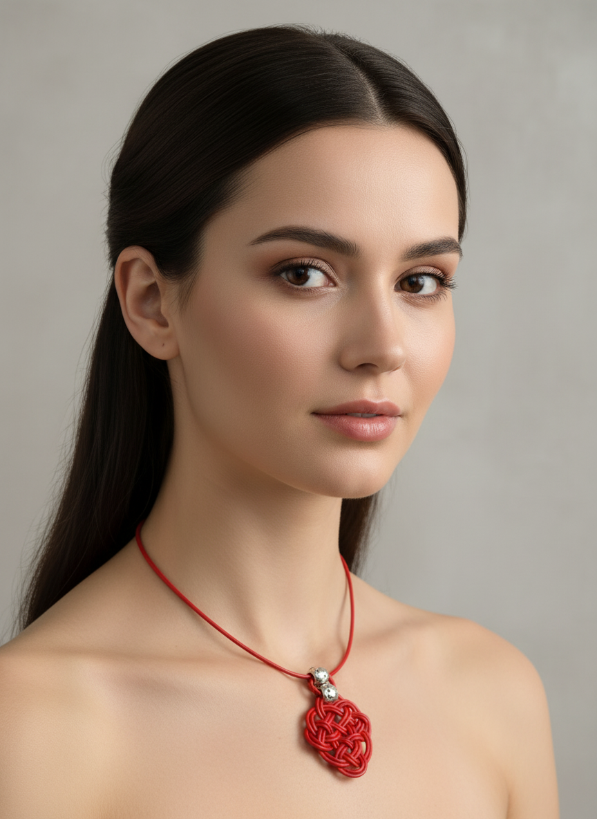 Collier femme en cuir avec pendentif symbole celtique