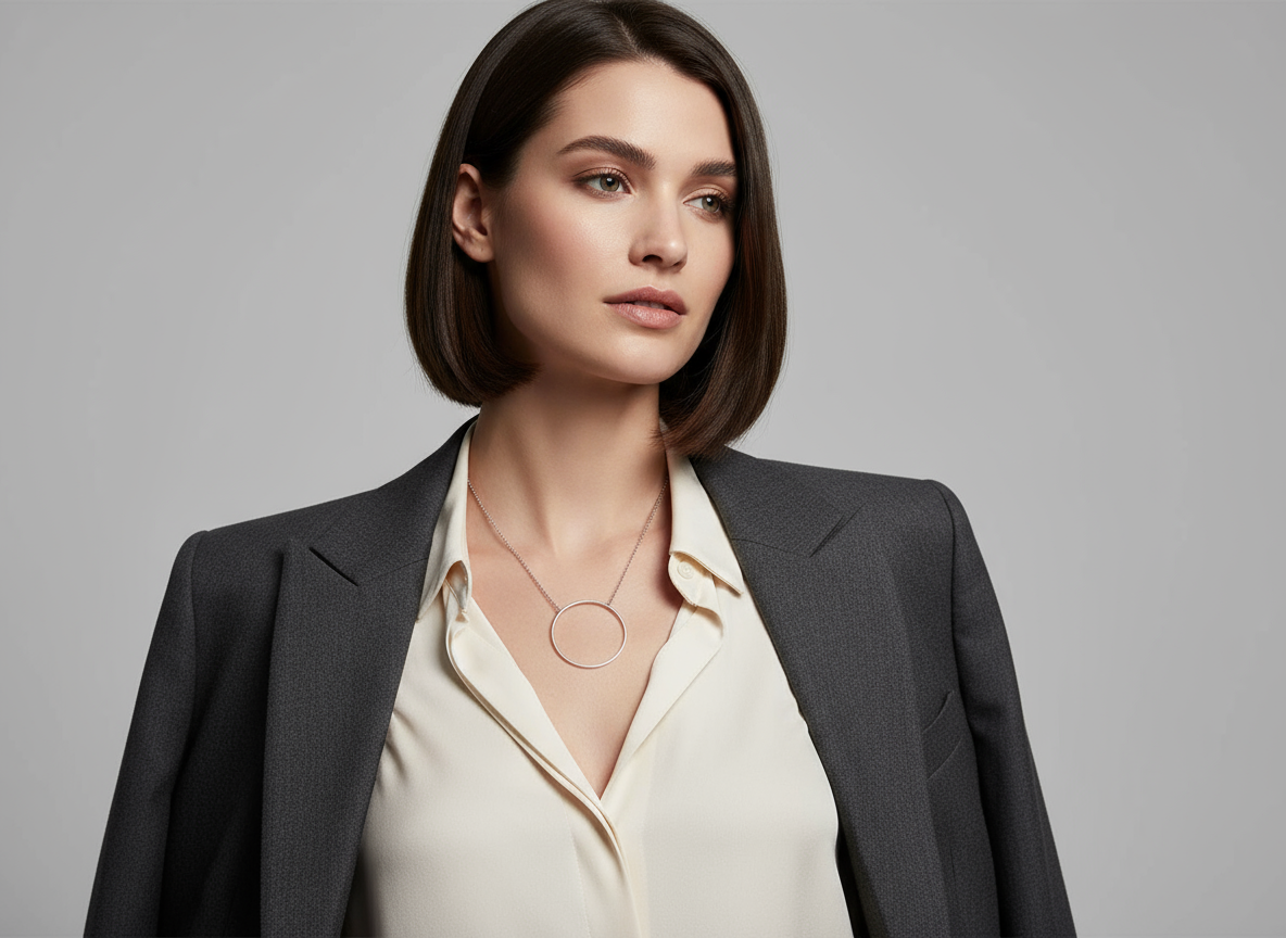 Colgante minimalista geométrica con circulo de acero